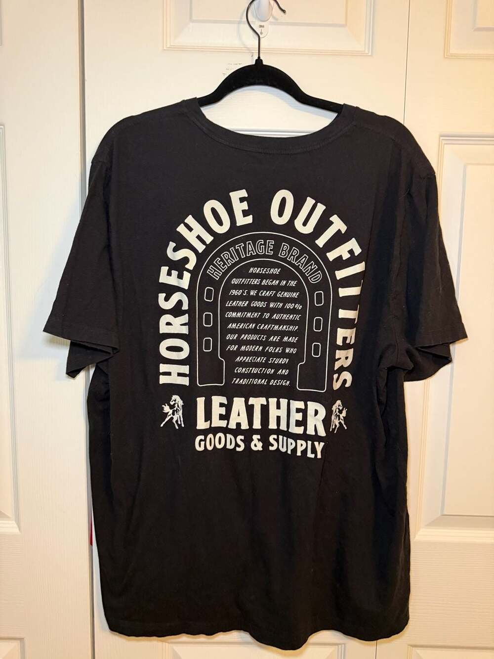 Old Navy Horseshoe Outfitters Leather Goods and Supply Graphic T-Shirt